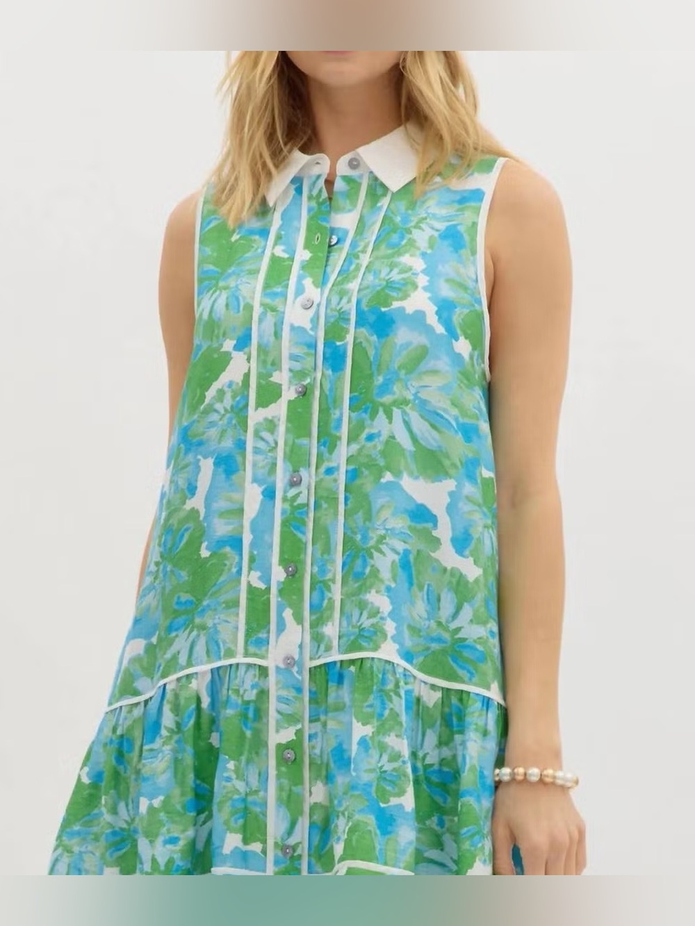 Blue Green Mini Dress Small NWOT